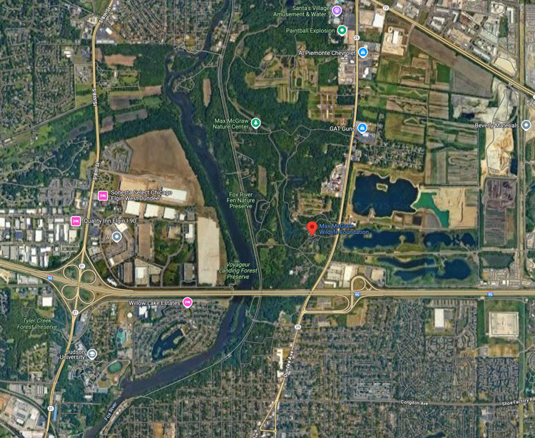 Map of Max McGraw Wildlife Foundation Location